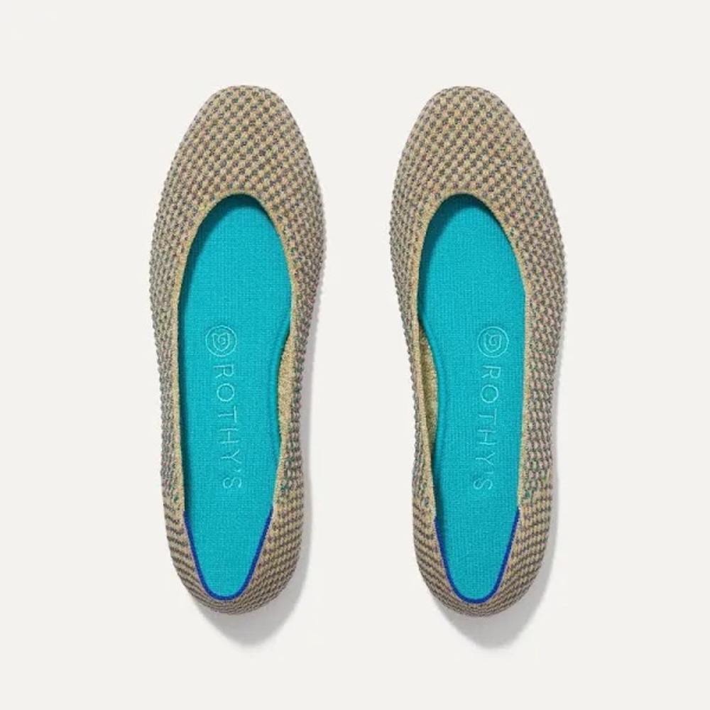 EUC Rothy’s The Square Flat in Multi Metallic (Limited Edition)